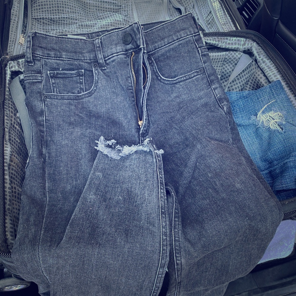 Super cute Express brand dark grey jeans!